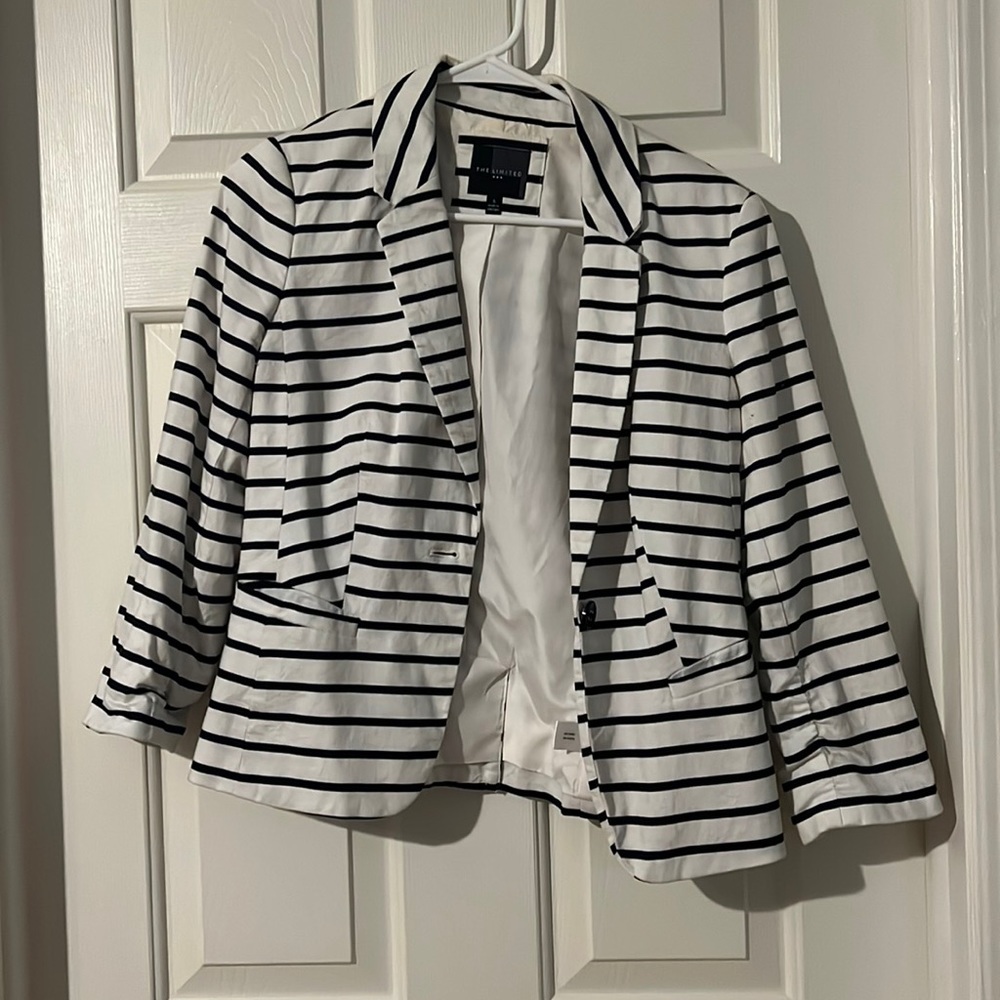 Limited Navy and white striped blazer